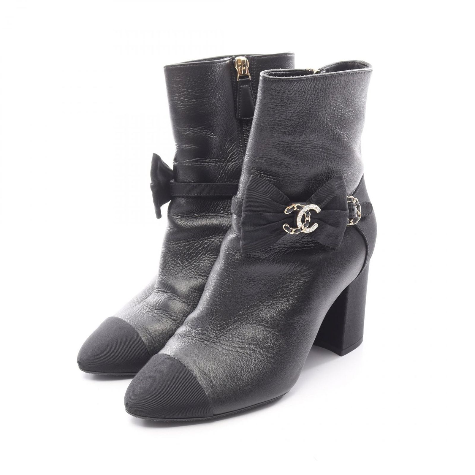 シャネル CHANEL ブーツ ココマーク G36354 ブラック レザー G36354