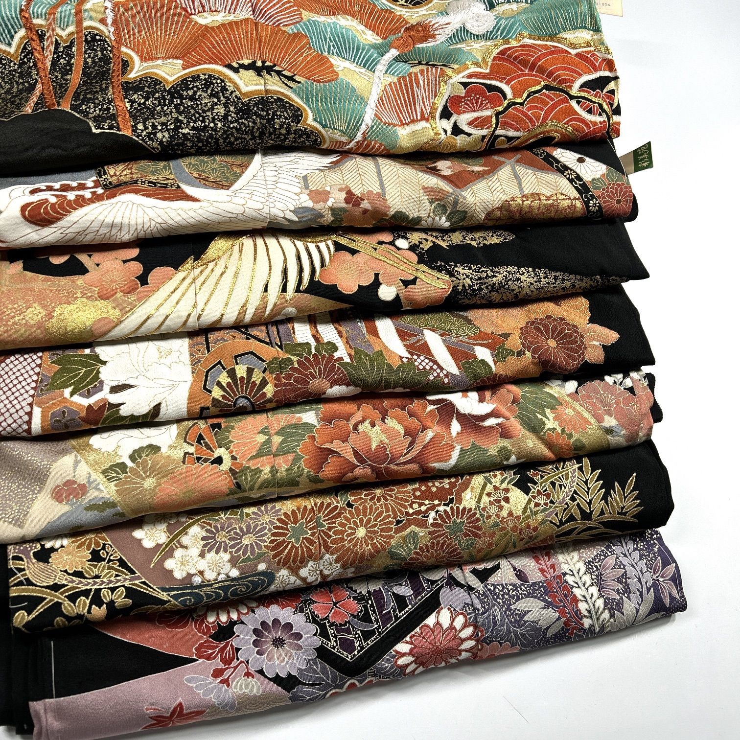 黒留袖 仮絵羽 未仕立て 7枚 正絹 まとめ売り 同梱購入歓迎 リメイク用