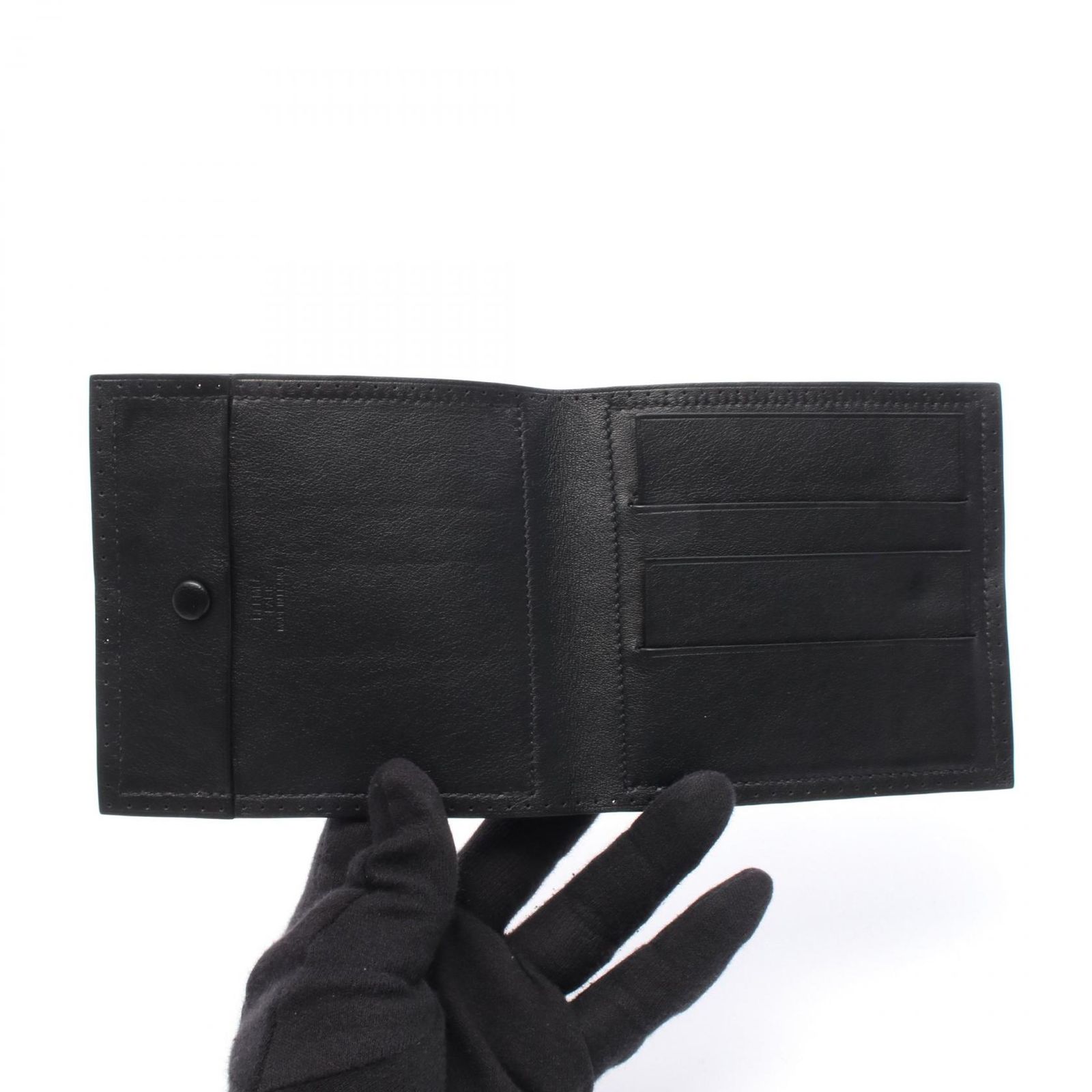 エルメス HERMES 二つ折り財布 フレックス ブラック レザー 二つ折り