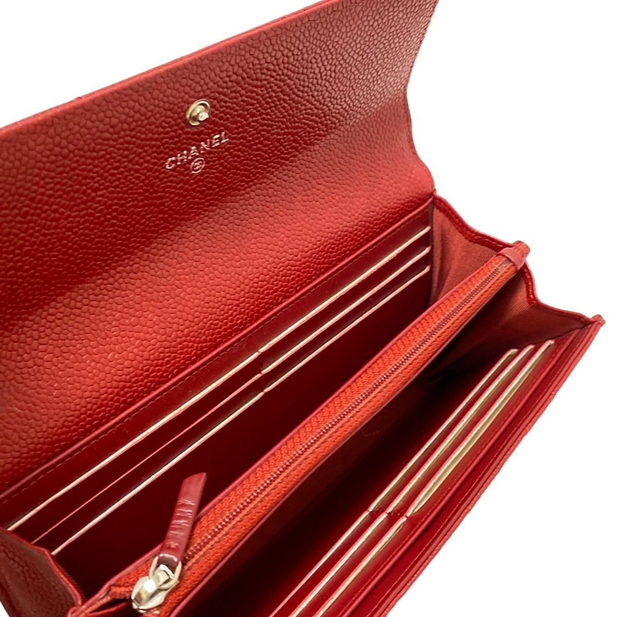 CHANEL(シャネル) 長財布 マトラッセ A50096 レッド シルバー金具
