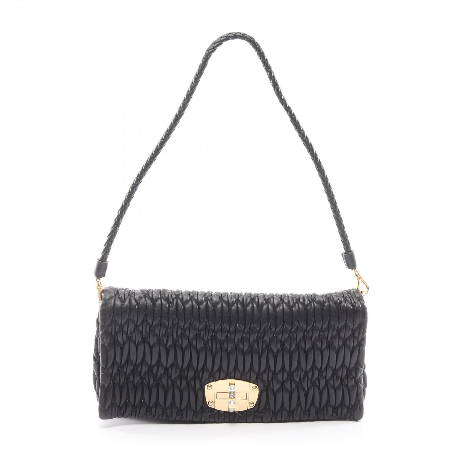 ミュウ ミュウ Miu Miu ショルダーバッグ 5BD233 ブラック レザー 
