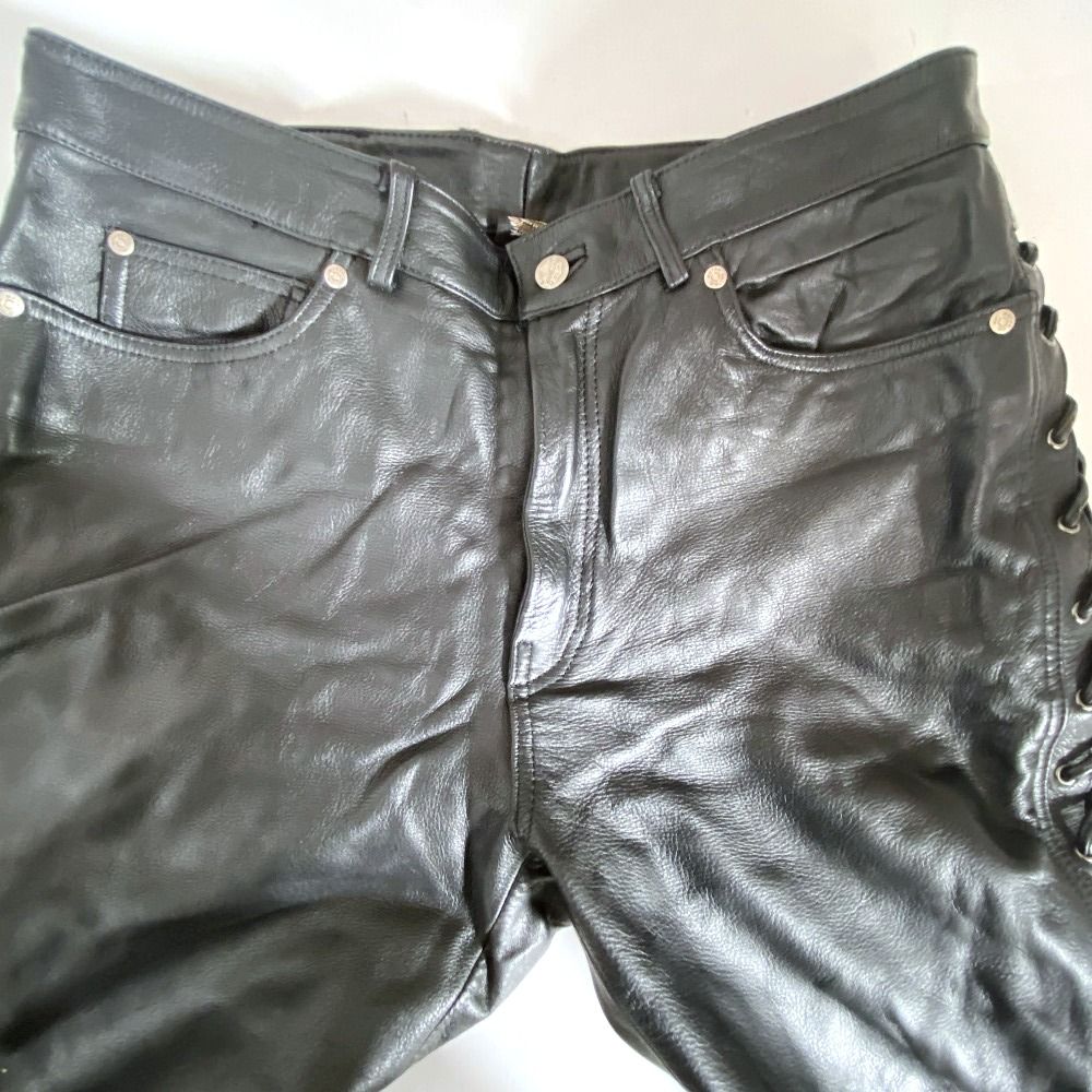 03w23695 HARLEY DAVIDSON ハーレーダビッドソン レザーパンツ サイド