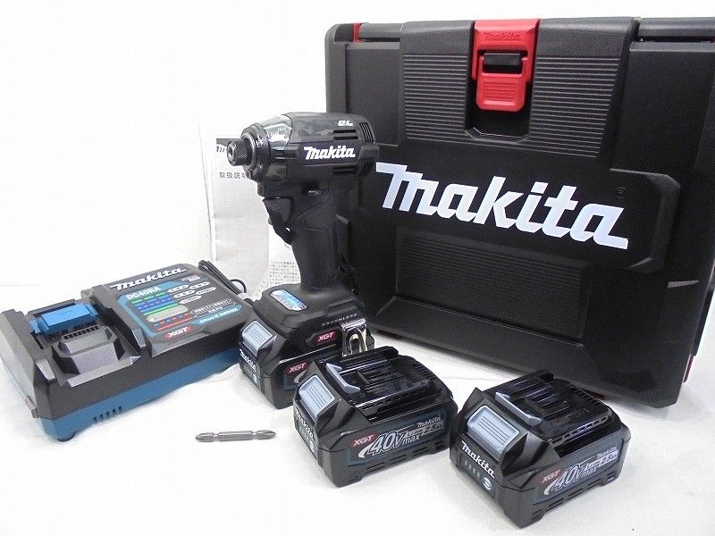 26 g-103 x makita ﾏｷﾀ 40 Vmax 充電式 ｲﾝﾊﾟｸﾄﾄﾞﾗｲﾊﾞ ﾊﾞｯﾃﾘｘ３ 充電器 ｹｰｽ付き