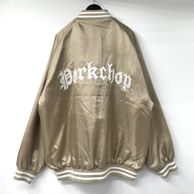 中古】PORKCHOP GARAGE SUPPLY サテンスポーツジャケット スタジャン