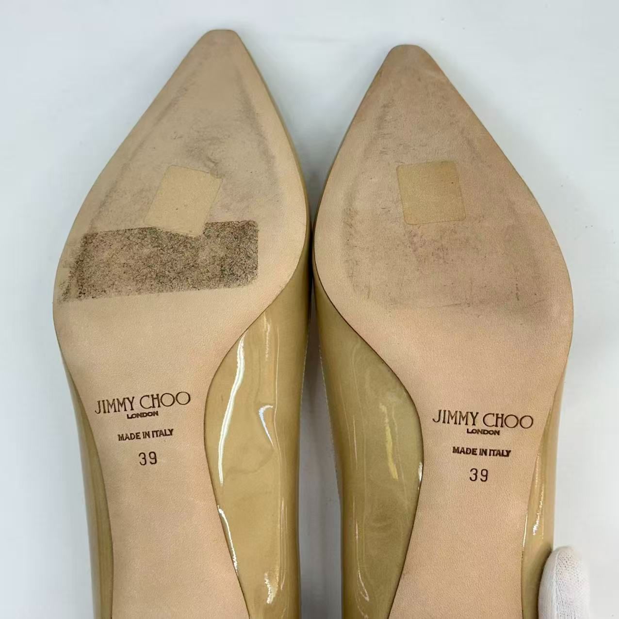 JIMMY CHOO ジミーチュウ パテント レザー ベージュ パンプス