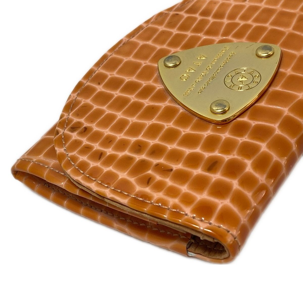 ATAO(アタオ) 名刺入れ - ブラウン 型押し加工 レザー - メルカリ