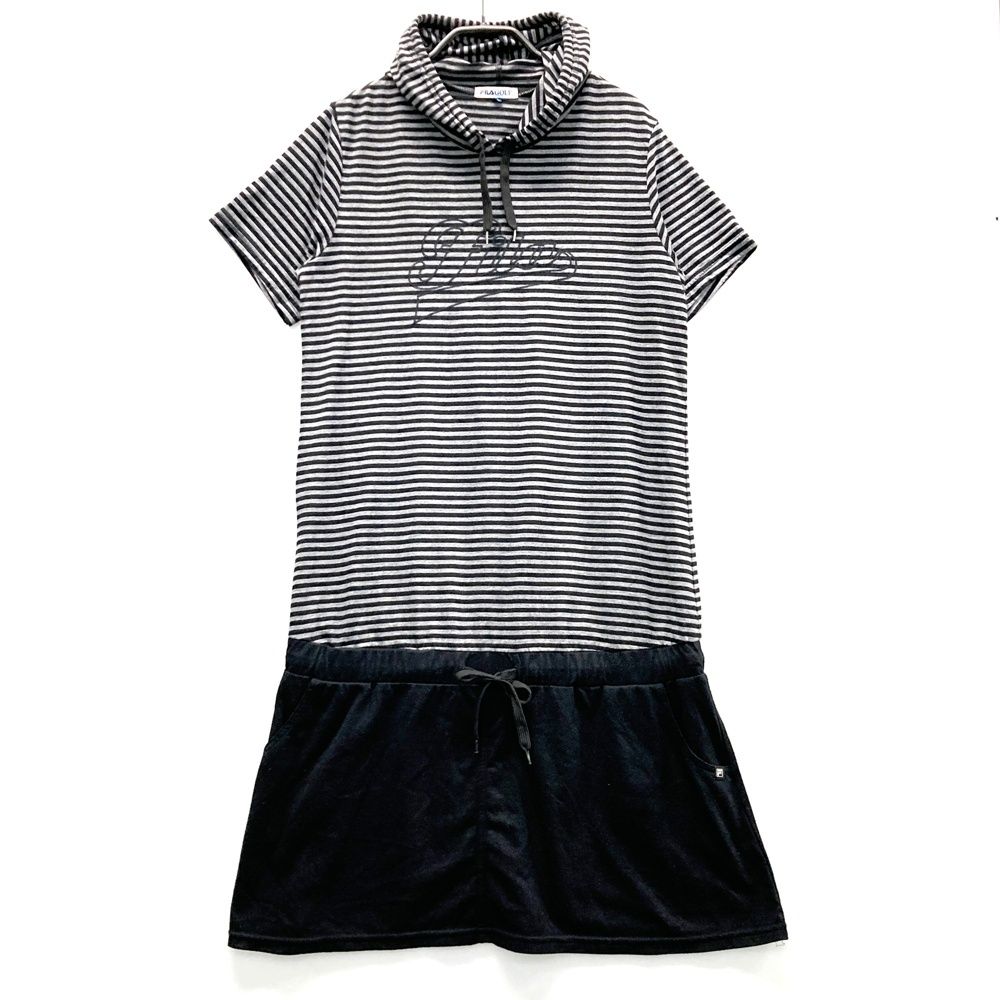 サイズ：LL FILA GOLF フィラゴルフ フード付 半袖ワンピース ボーダー