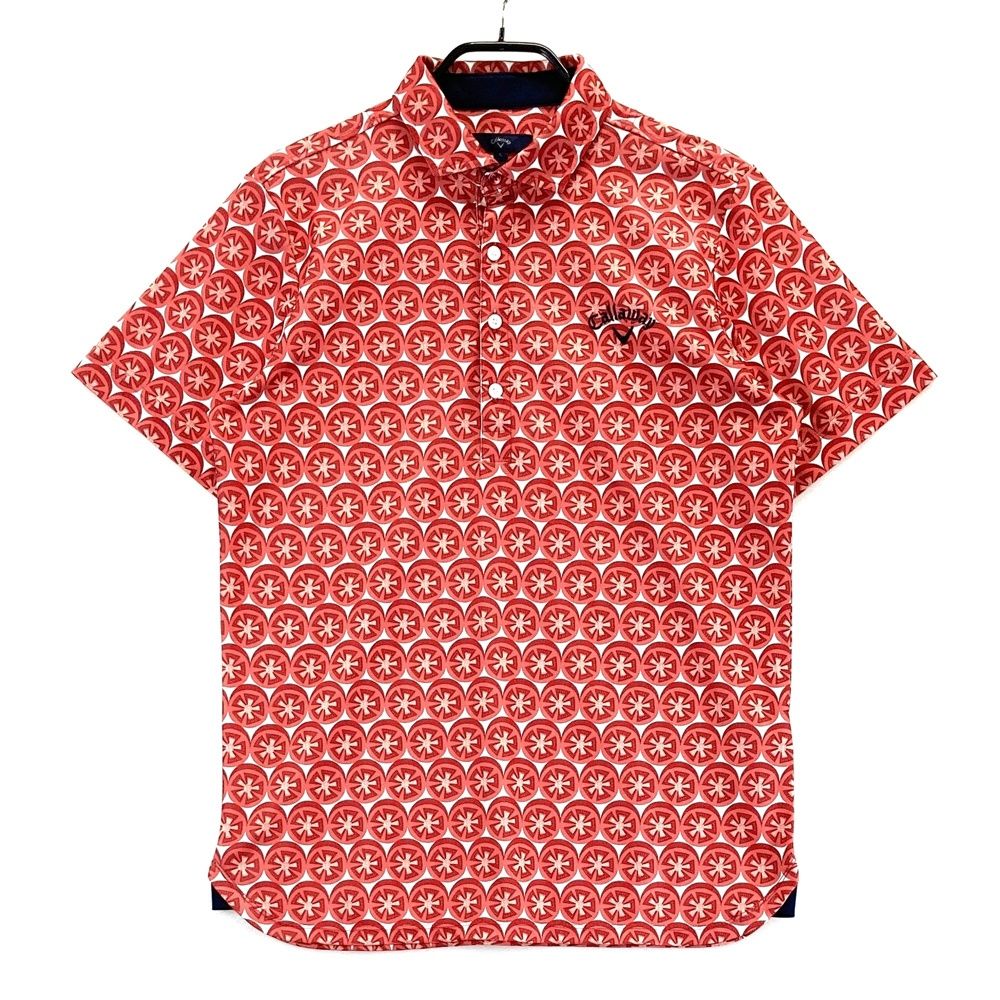 サイズ：L CALLAWAY キャロウェイ 半袖ポロシャツ トマト柄 レッド系