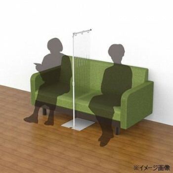 飛沫防止防炎シートスタンド スライドMサイズ|ホワイト