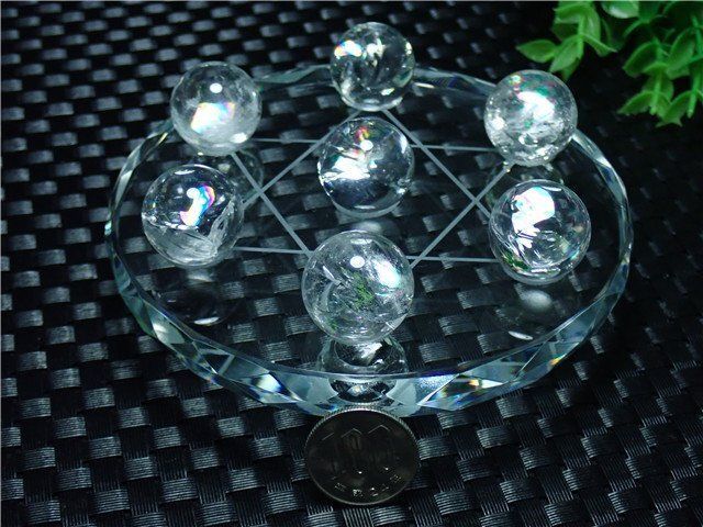 AAA級☆天然レインボー水晶丸玉七星陣YT/1124/59D - メルカリ