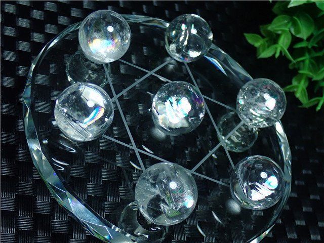 AAA級天然レインボー水晶丸玉B90B1/160B02B 最高級天然水晶丸玉 レインボー水晶 大玉｜アップストーンオンビル