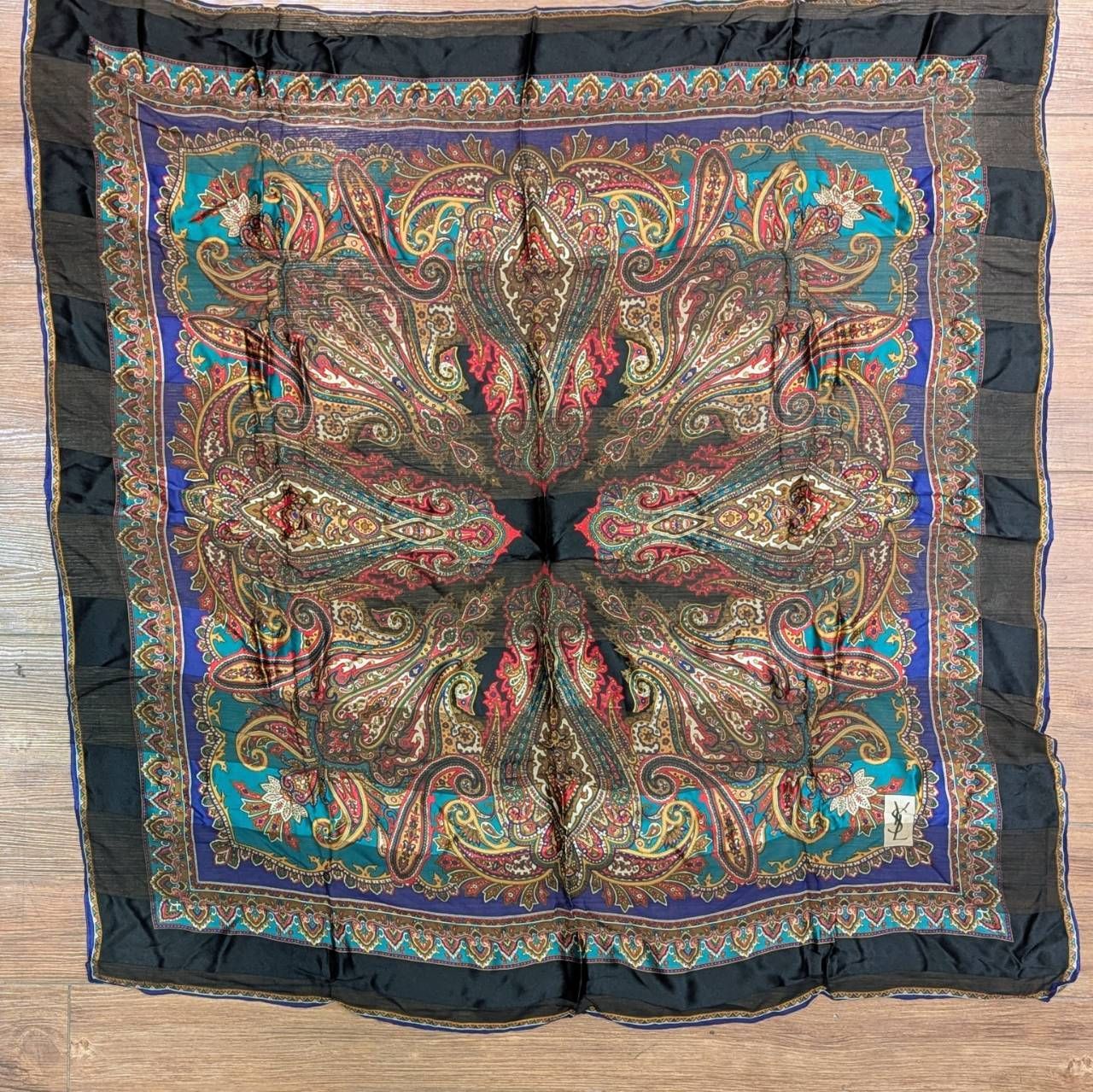 塩】ヴィンテージ品 YSL YVES SAINT LAURENT イヴサンローラン 大判