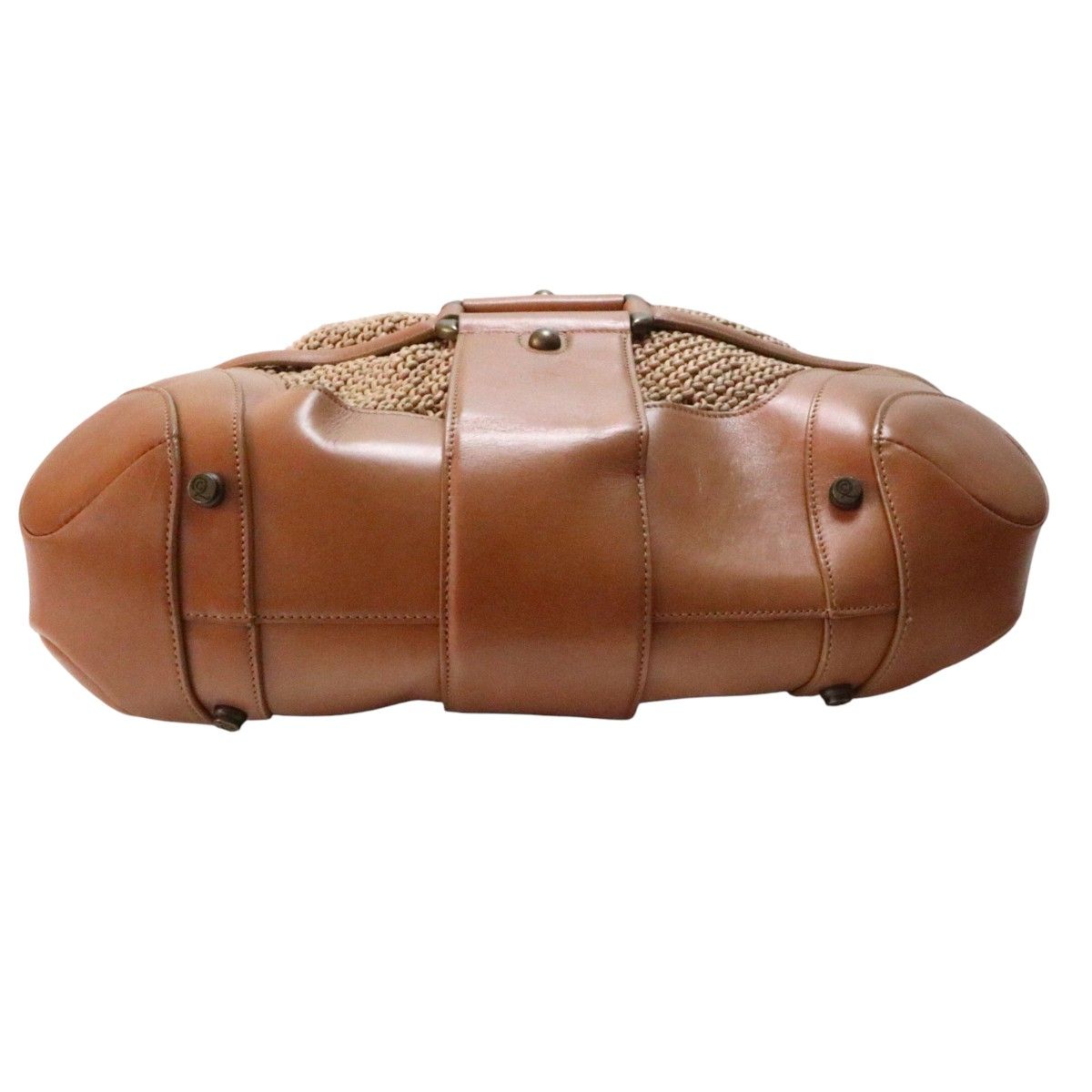 ALEXANDER MQUEEN アレキサンダーマックイーン ラフィア/レザ― ポーチ  