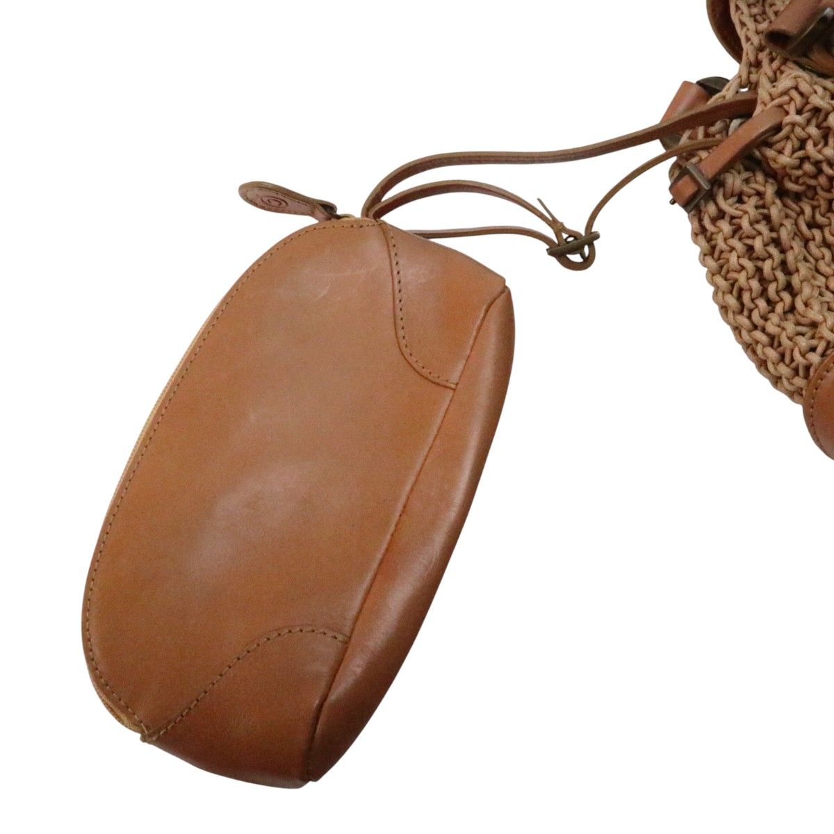 ALEXANDER MQUEEN アレキサンダーマックイーン ラフィア/レザ― ポーチ  