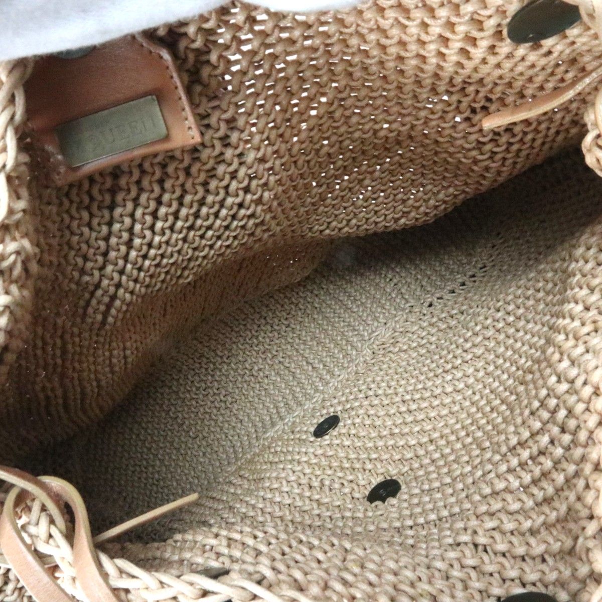 ALEXANDER MQUEEN アレキサンダーマックイーン ラフィア/レザ― ポーチ  