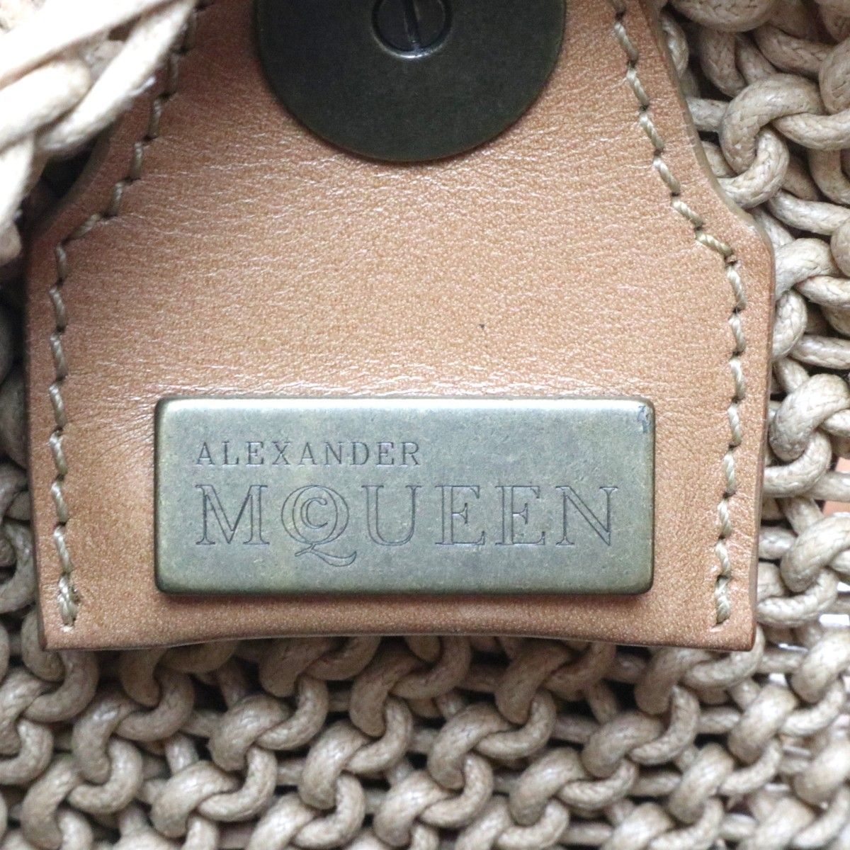 ALEXANDER MQUEEN アレキサンダーマックイーン ラフィア/レザ― ポーチ  