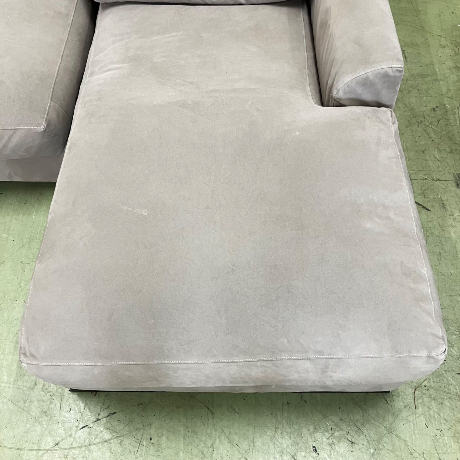 L字ファブリックカウチソファ 3人がけソファ