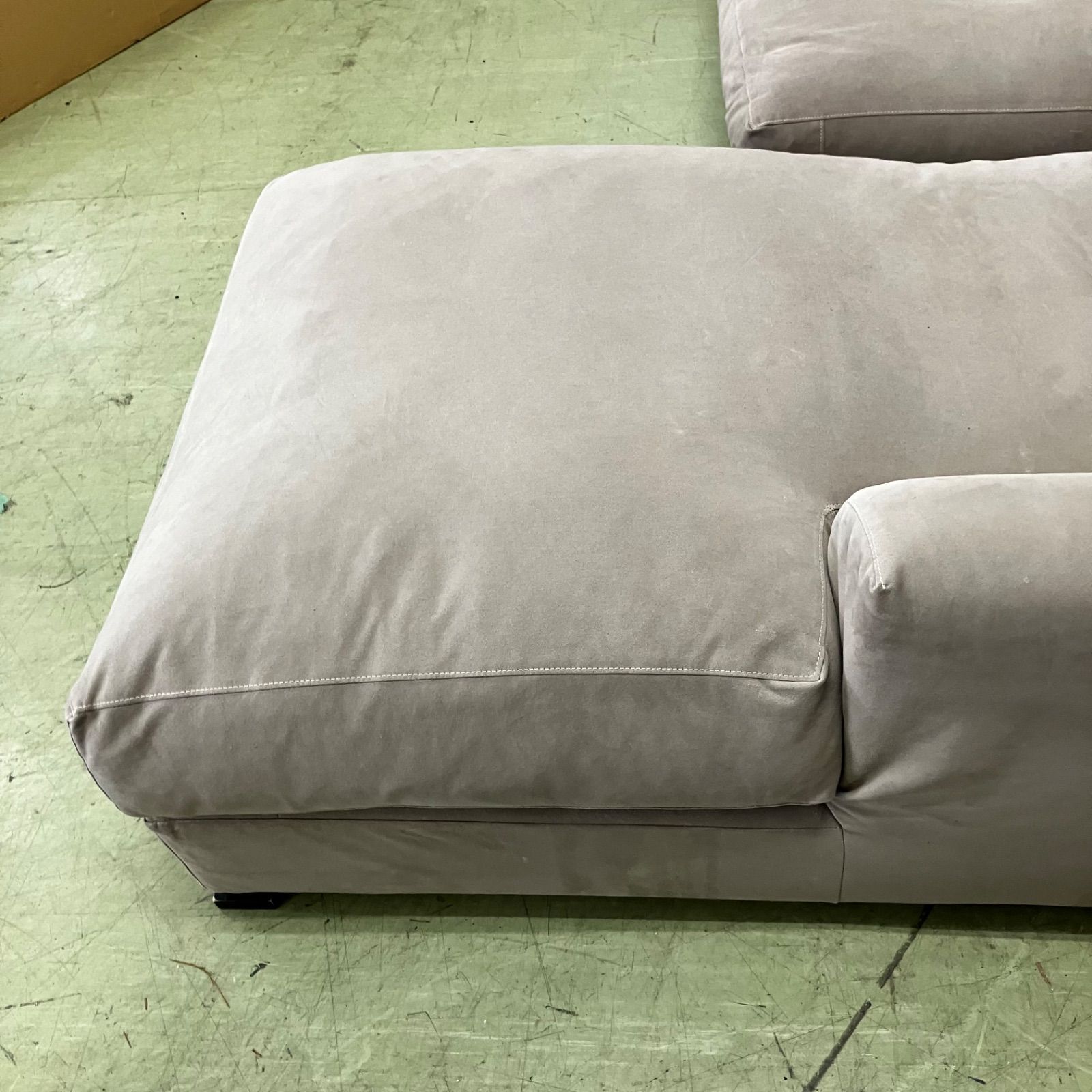 L字ファブリックカウチソファ 3人がけソファ