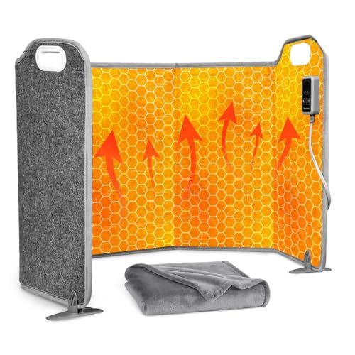 2026改良モデル パネルヒーター デスク下 足元ヒーター 5面折り畳み式 8段階温度調節 デスクヒーター 遠赤外線 1-9時間タイマー機能 安全保護 転倒オフ 冷え対策 暖房器具 省エネ 乾燥しない 足元用|ペット用 日本 2845412 f