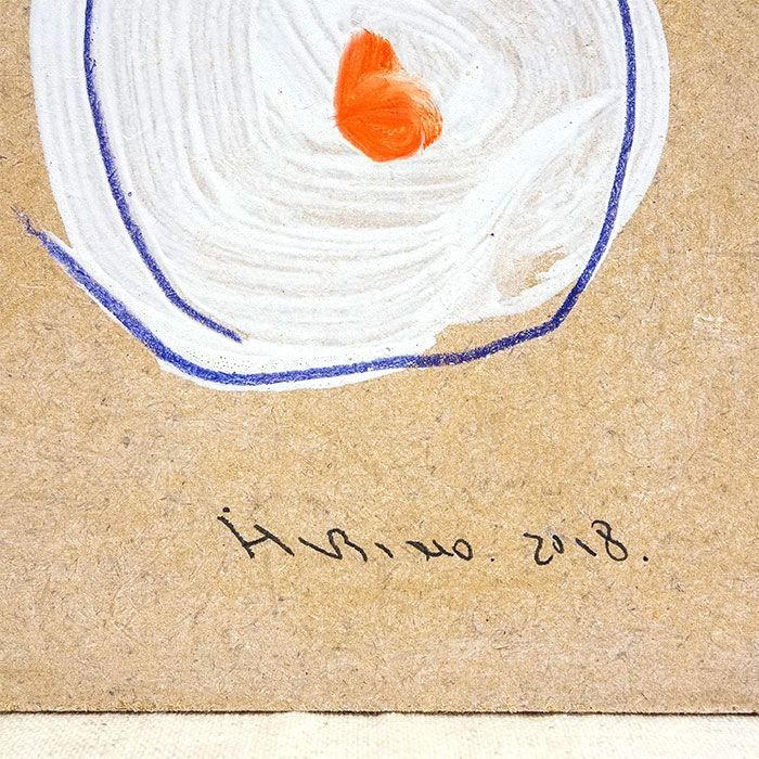 日比野克彦 「無題 2018年」ミクストメディア コラージュ 真筆 肉筆