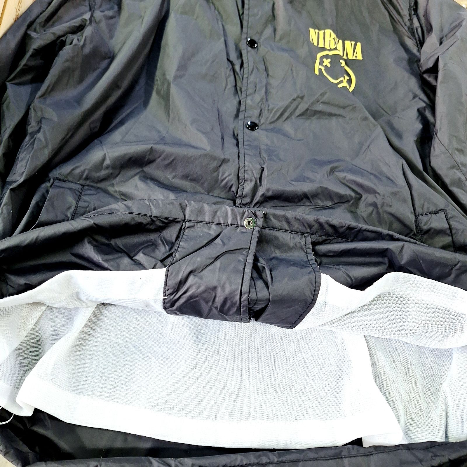 中古☆NIRVANA コーチジャケット JUNKY PANDA ブラック Lサイズ