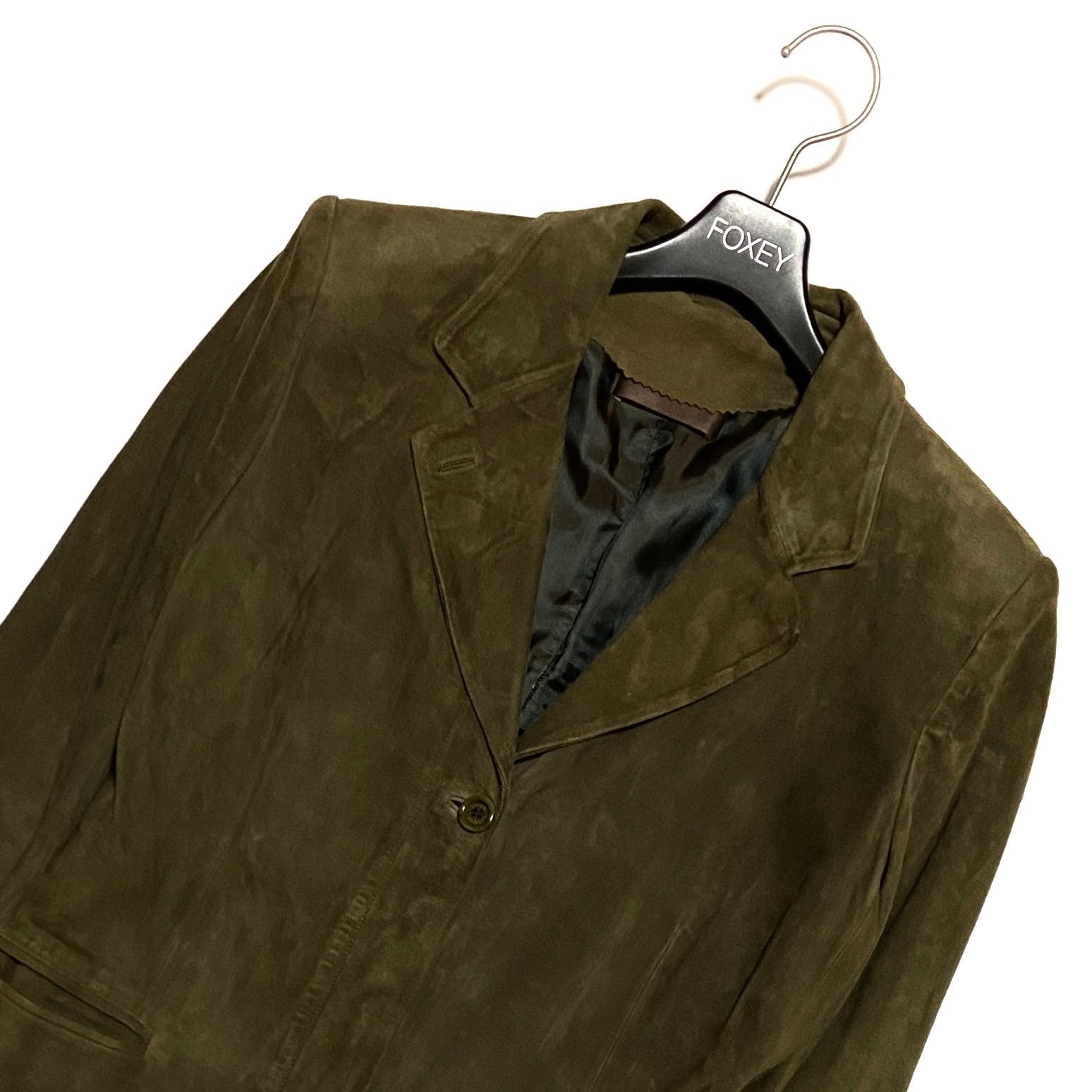 LOEWE ロエベ スエード ジャケット テーラード 羊革 比翼 本切羽 子羊