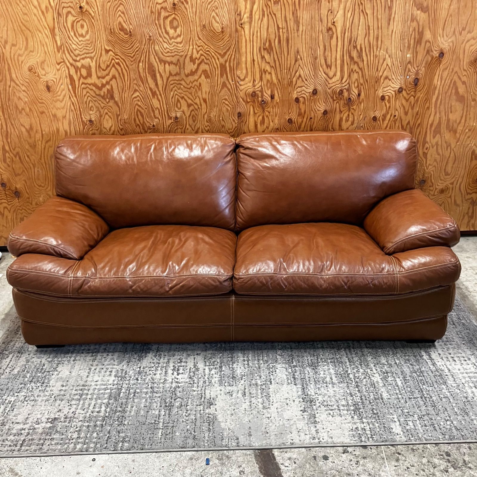 M げ交渉 NITORI ニトリ 3Pソファ ヴィンテージ調 ブラウン 直接引き取り 横浜市保土ヶ谷区