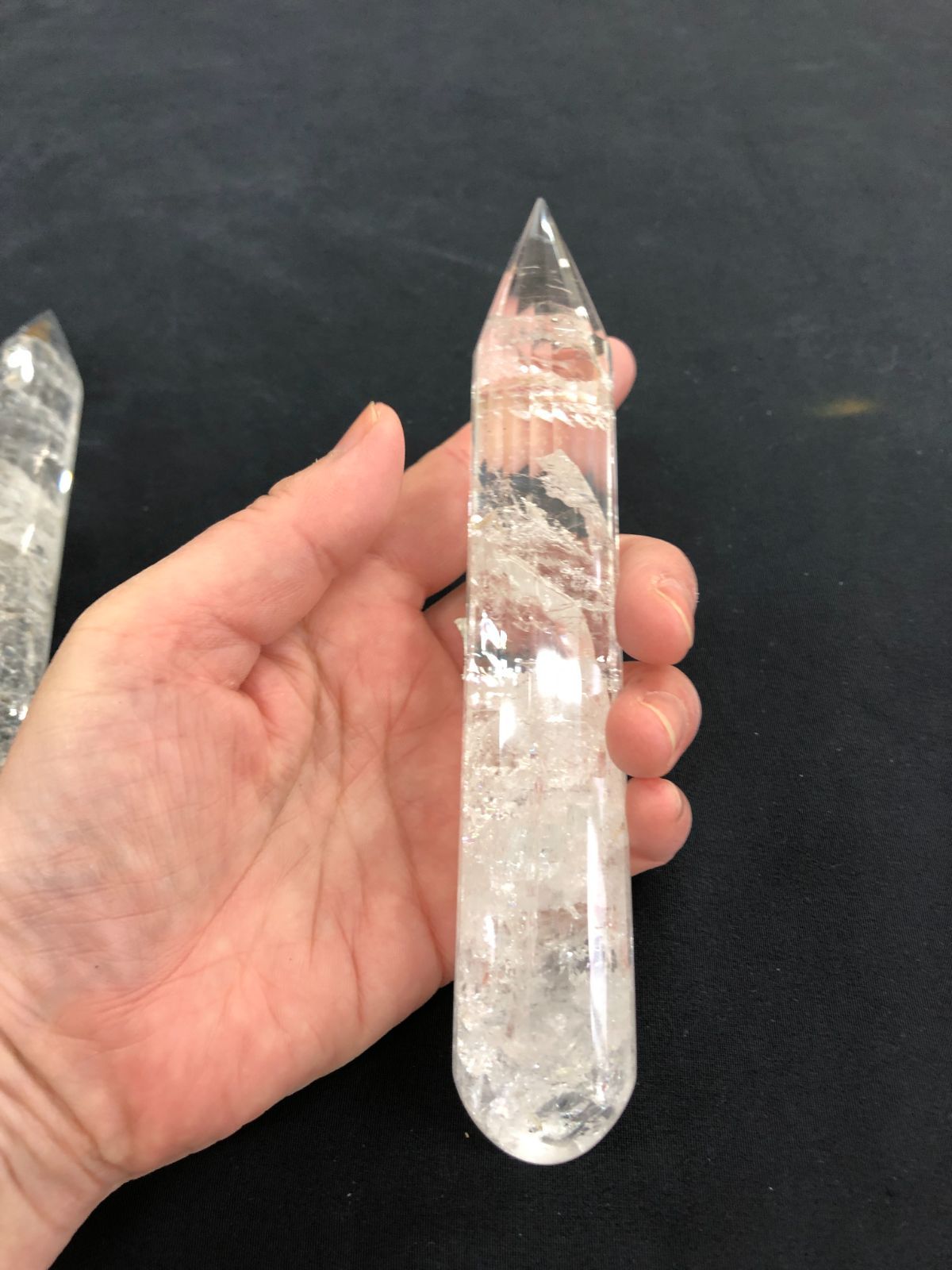  天然水晶マッサージワンドBOX ブラジル産 デスク収納 置物 インテリア小物