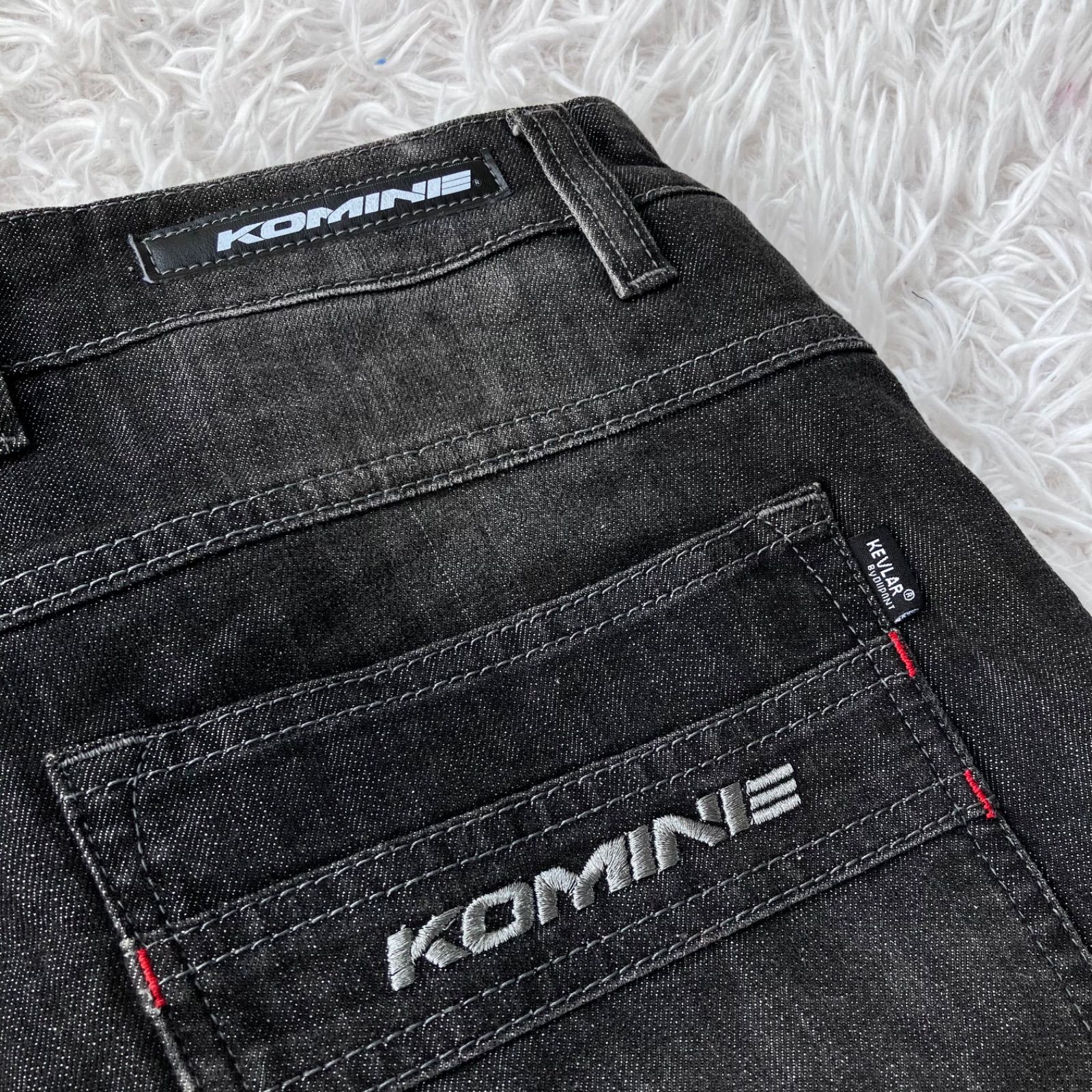 美品 KOMINE 07-926 プロテクトウインドプルーフウォームジーンズ