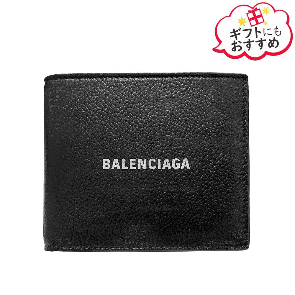 新品 BALENCIAGA バレンシアガ 594315 2AAJY 1000 CASH 二つ折り財布