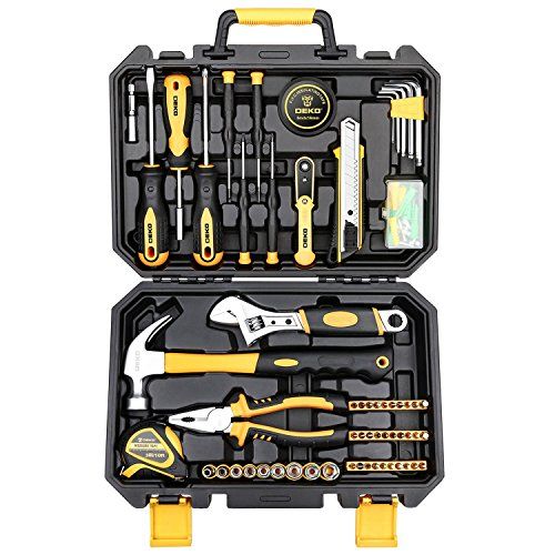 DEKO 100点 ホームツールセット 工具セット 家庭用 日曜大工 DIYセット 作業工具セット 家具の組み立て 住まいのメンテナンス用 修理道具セット 便利な収納ケース付き e 3 f 4 c 9 6