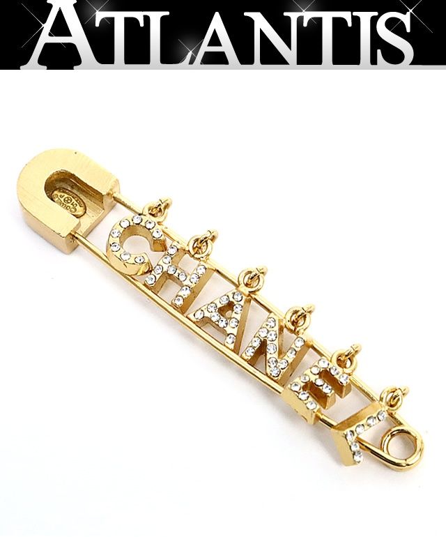 広尾店】シャネル CHANEL ピンブローチ ティアドロップロゴ ゴールド