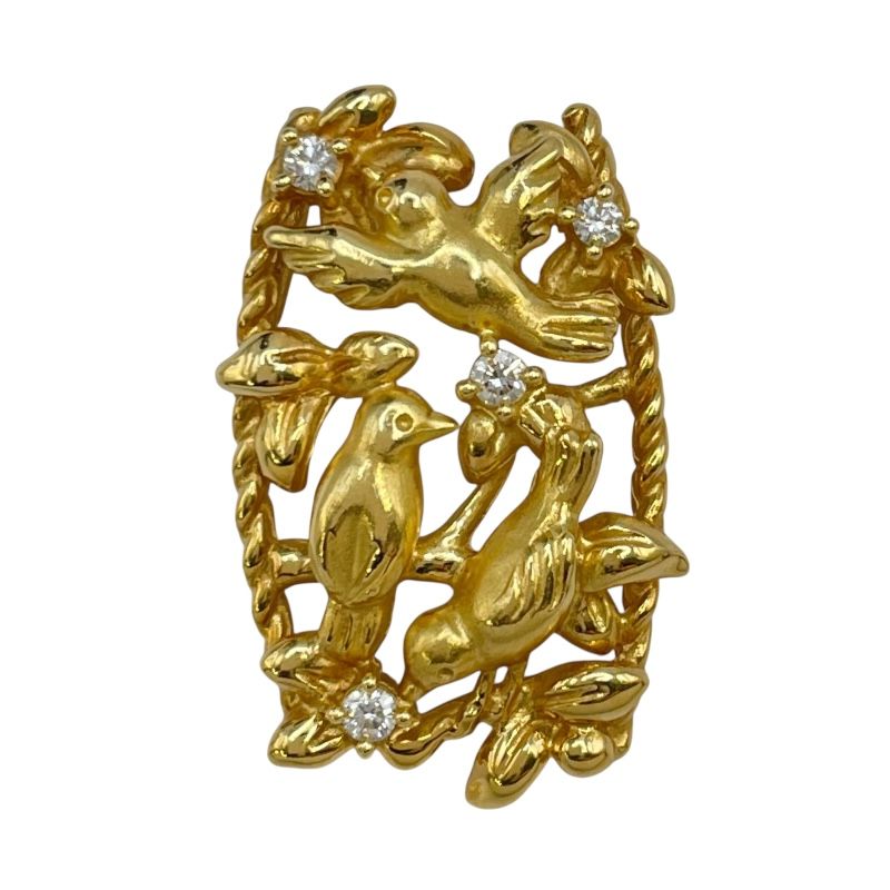 タサキ TASAKI 鳥モチーフダイヤペンダントトップ ゴールド K18