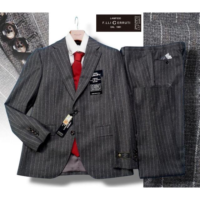 美品✨CERRUTI 1881 3ピース チェルッティ スーツ セットアップXL 新品10.8万円 大手百貨店扱い 秋冬『CERRUTI チェルッティ 伊製生地