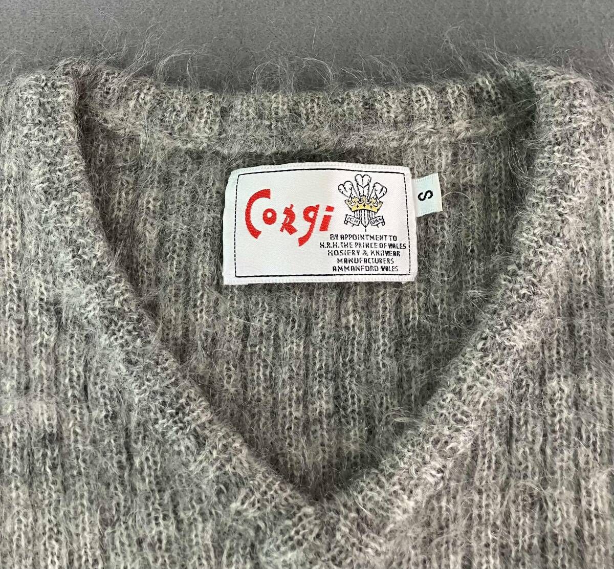 Corgi コーギー Vネックニット ニット レディース S グレー モヘア