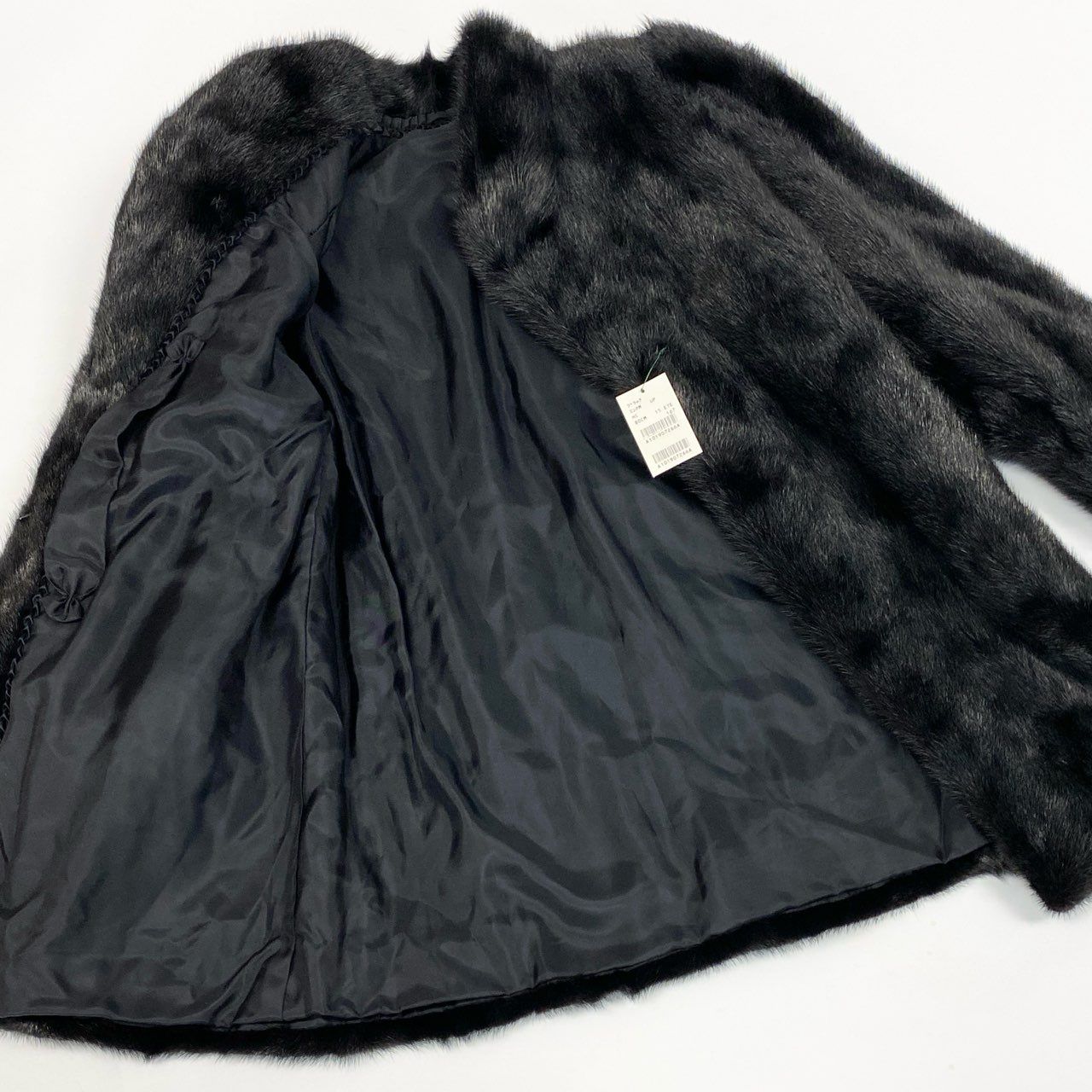 20a22【美品】 ダークミンク ロングコート ミンクコート 逆毛