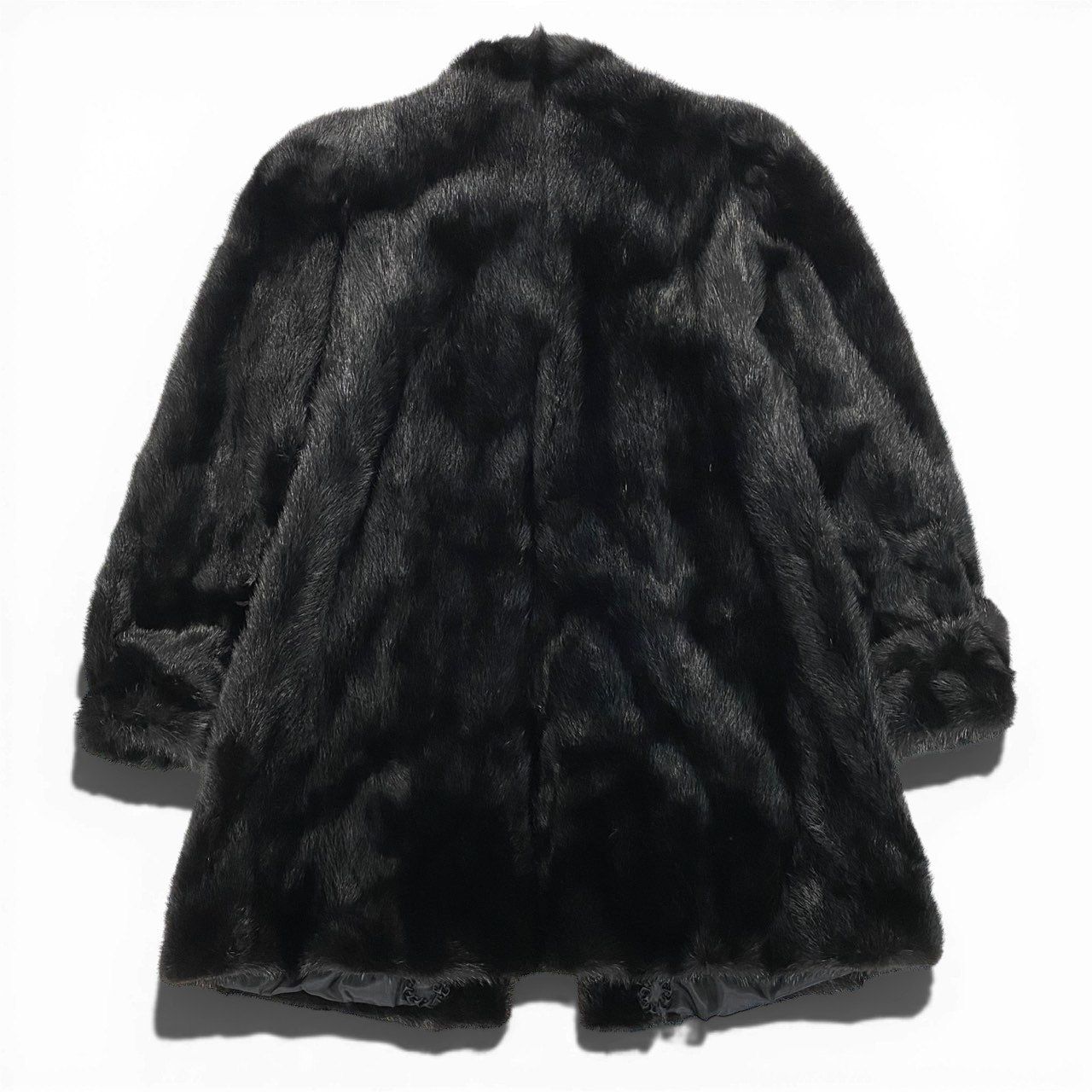 20a22【美品】 ダークミンク ロングコート ミンクコート 逆毛