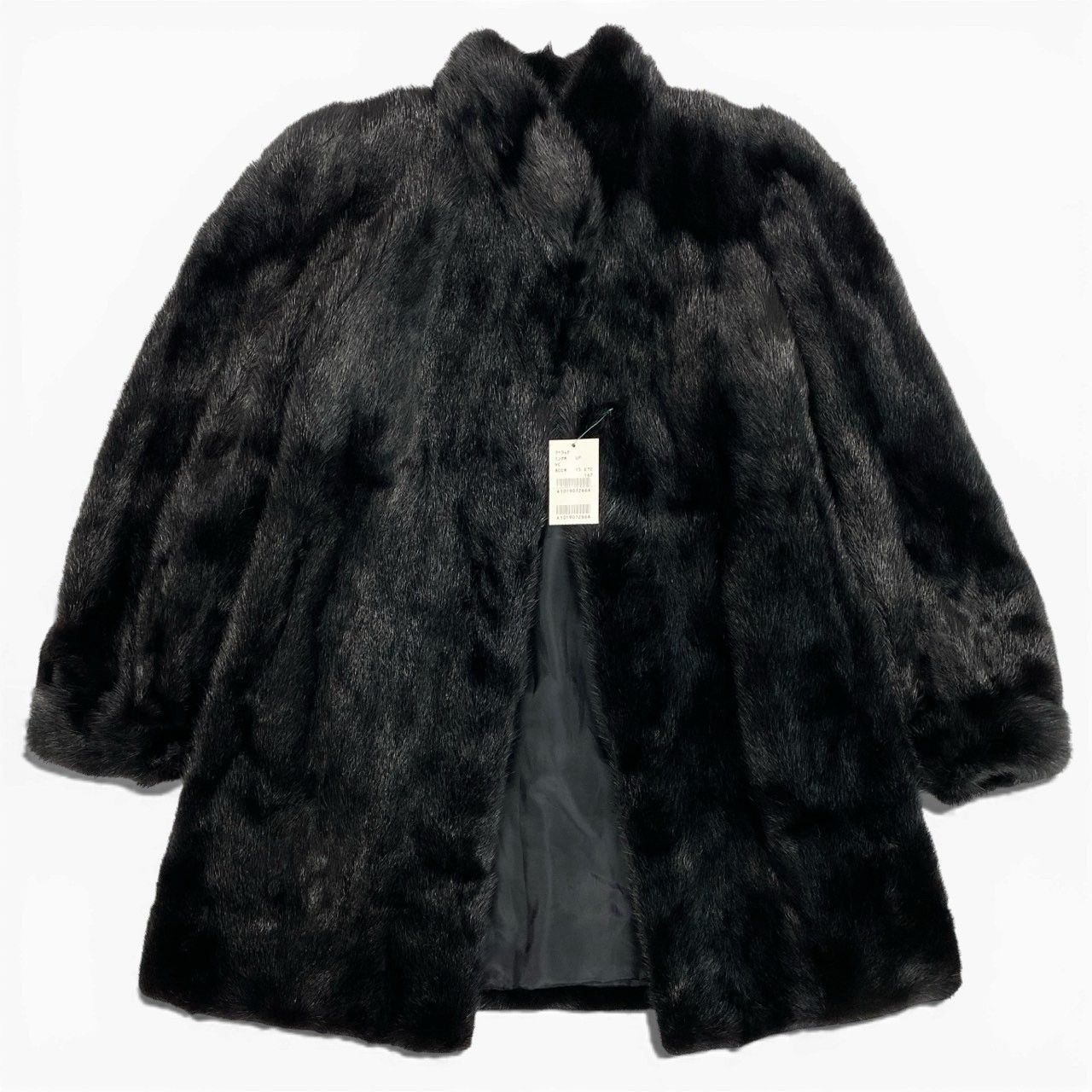 20a22【美品】 ダークミンク ロングコート ミンクコート 逆毛