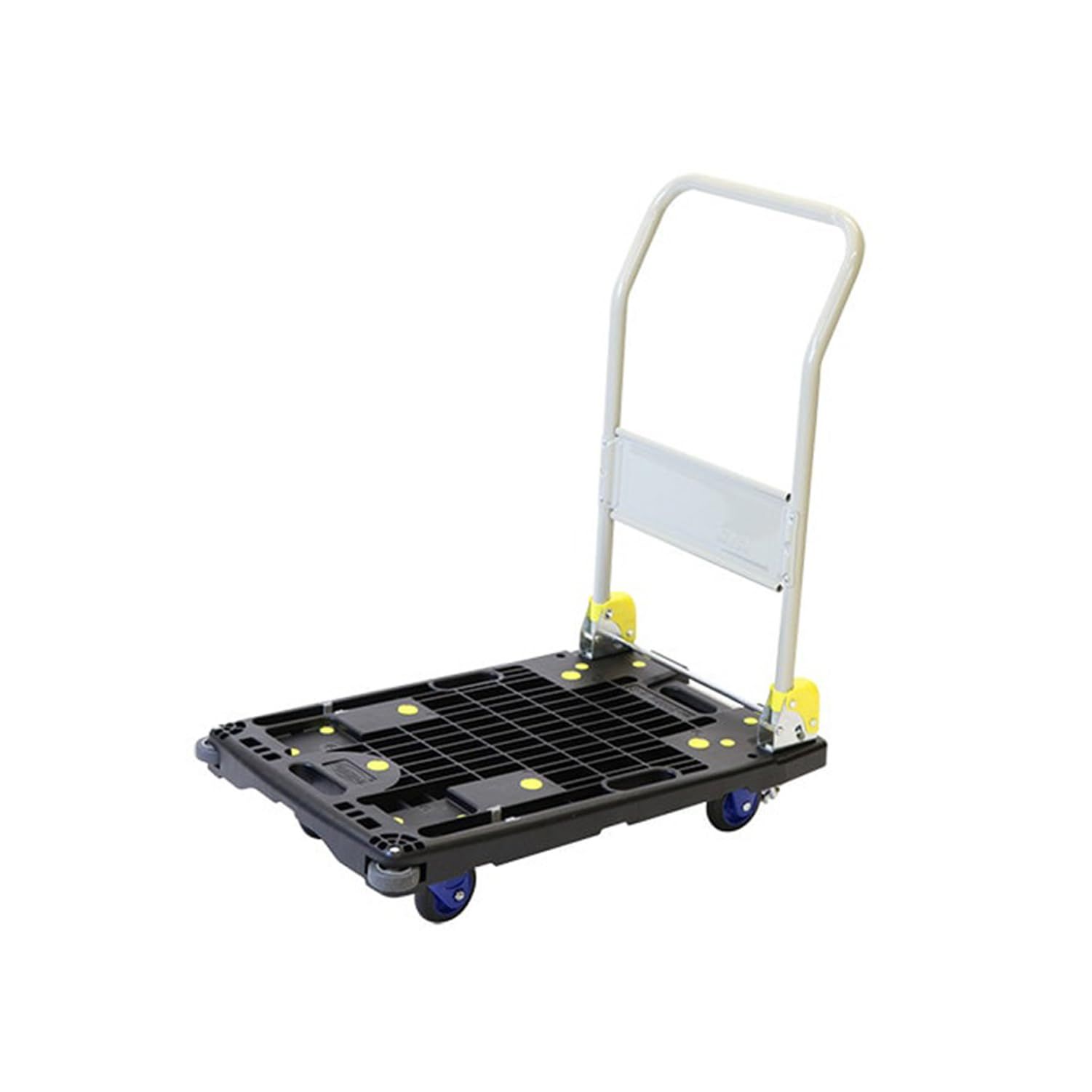 Asaka Kougyou 金象 静プラメッシュカー フットブレーキ付 PM 200 樹脂台車 車輪径100 mm 積載荷重200 kg ハンドル折り畳み式 低騒音