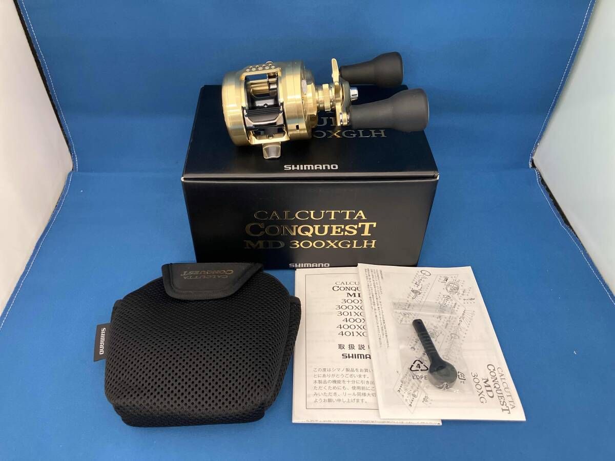 ベイトリール シマノ 23 カルカッタコンクエスト MD 300 XG LH No.045935 箱 袋付き SHIMANO CALCUTTA CONQUEST 左 ダブルハンドル