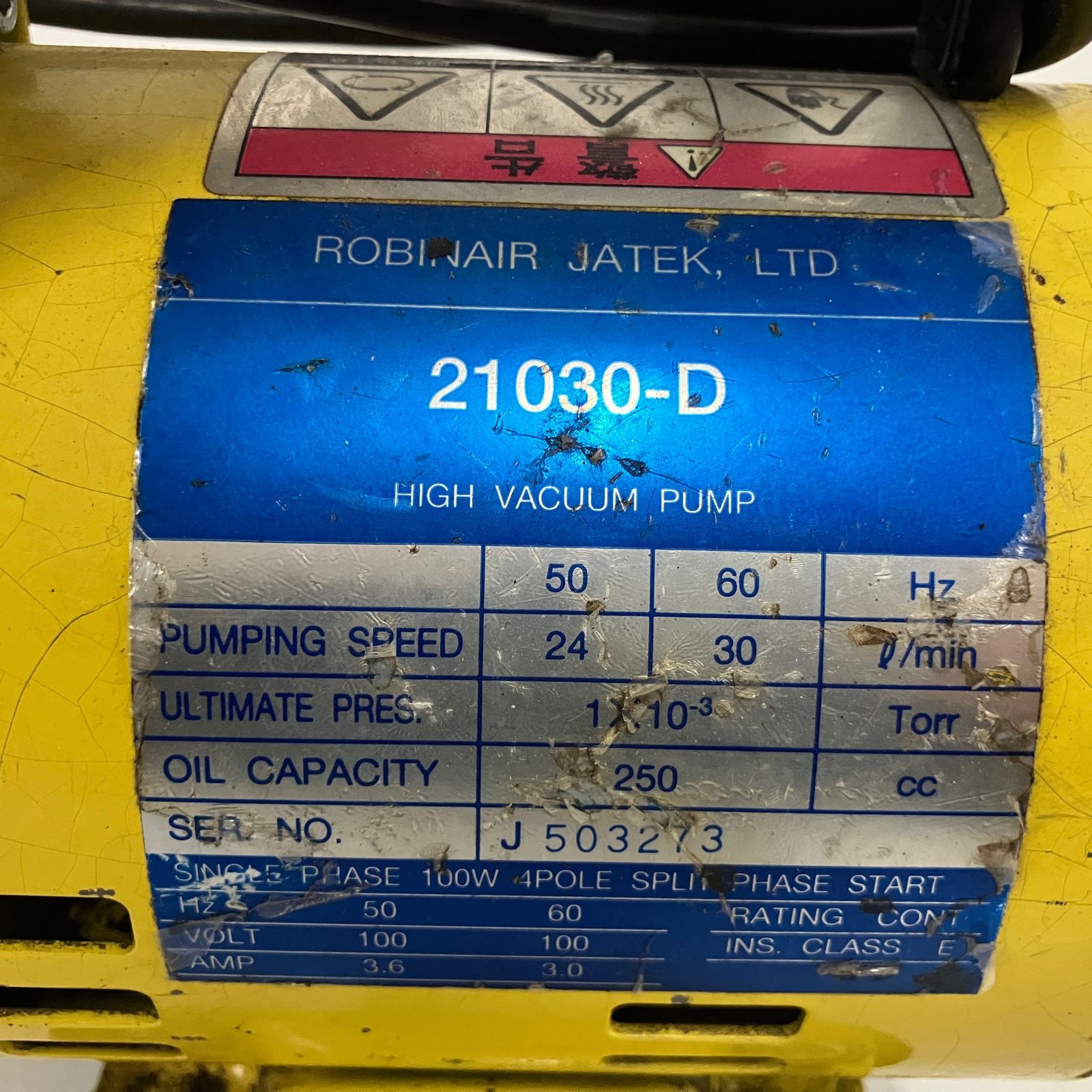  ロビネア 真空 ポンプJATEK 21030-D 電動工具 その他 住宅設備