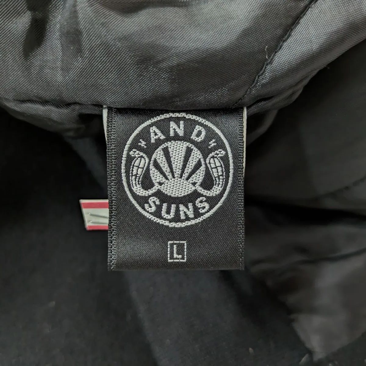 ANDSUNS アンドサンズ レザー スタジャン ウール 牛革 ワッペン 