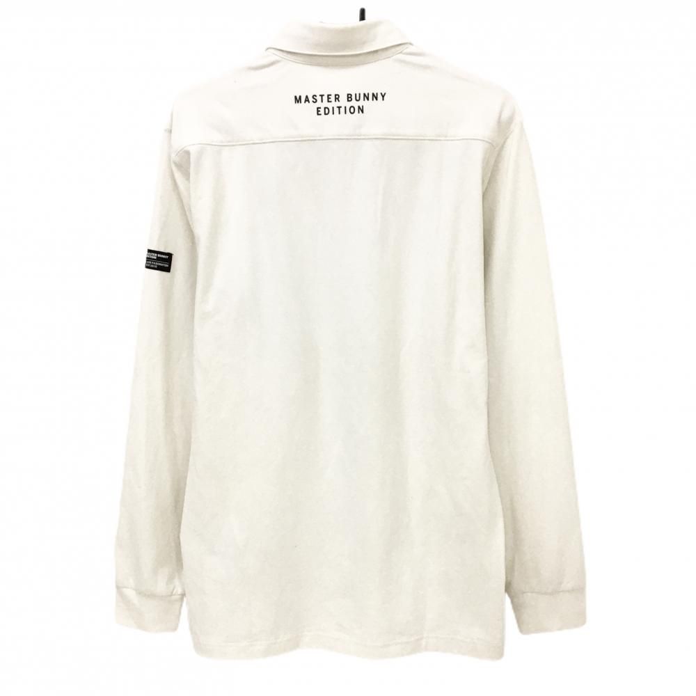 マスターバニー 長袖ポロシャツ 白 微起毛 ロゴ刺しゅう メンズ 5(L