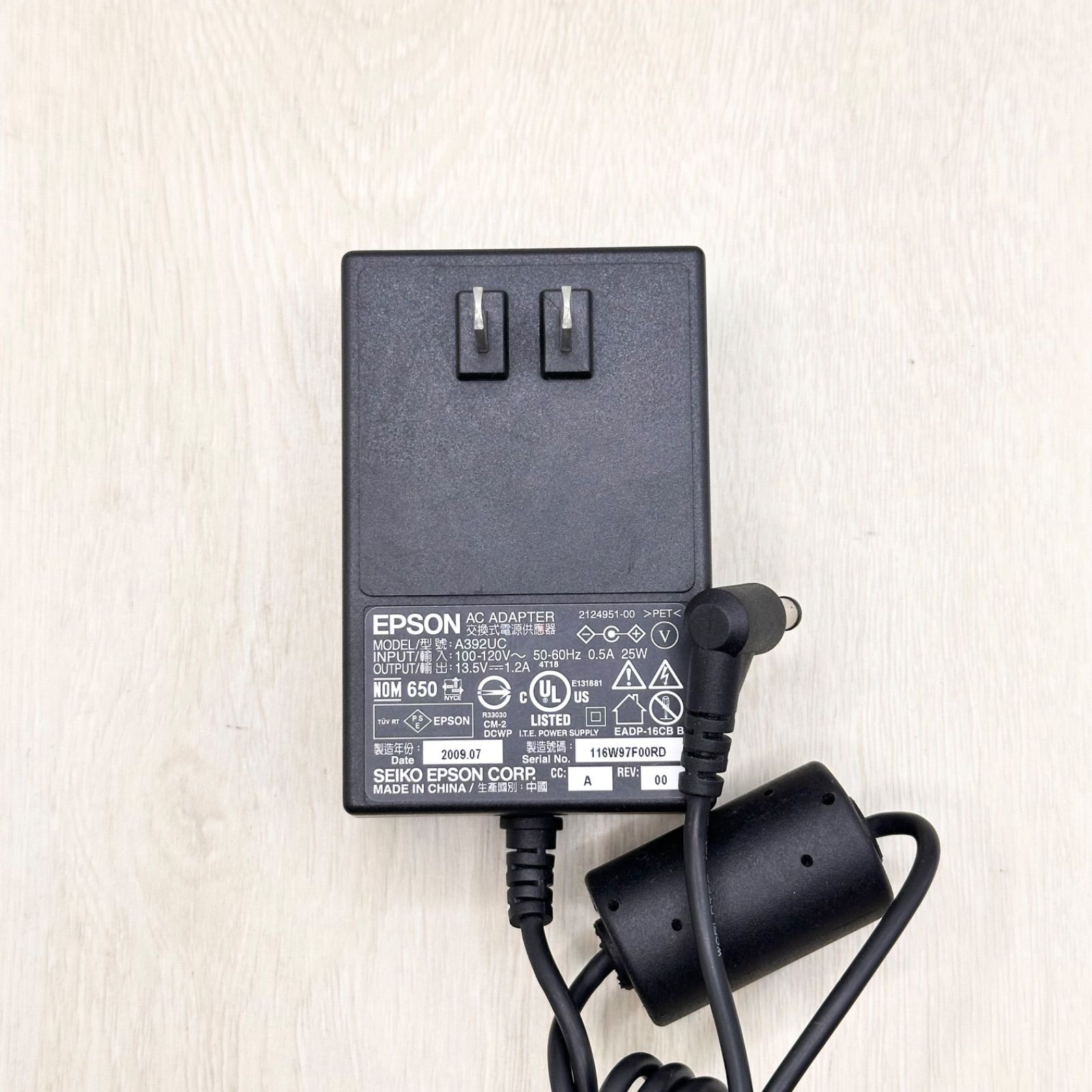 EPSON A392UC ACアダプター 13.5V 1.5A 純正品 - メルカリ