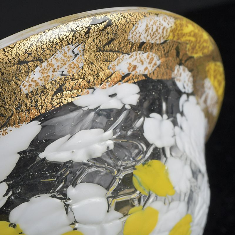 ガラス工芸 ギヤマンガラス 大川薫作 玻璃小鉢 平茶碗 箱付 C S614