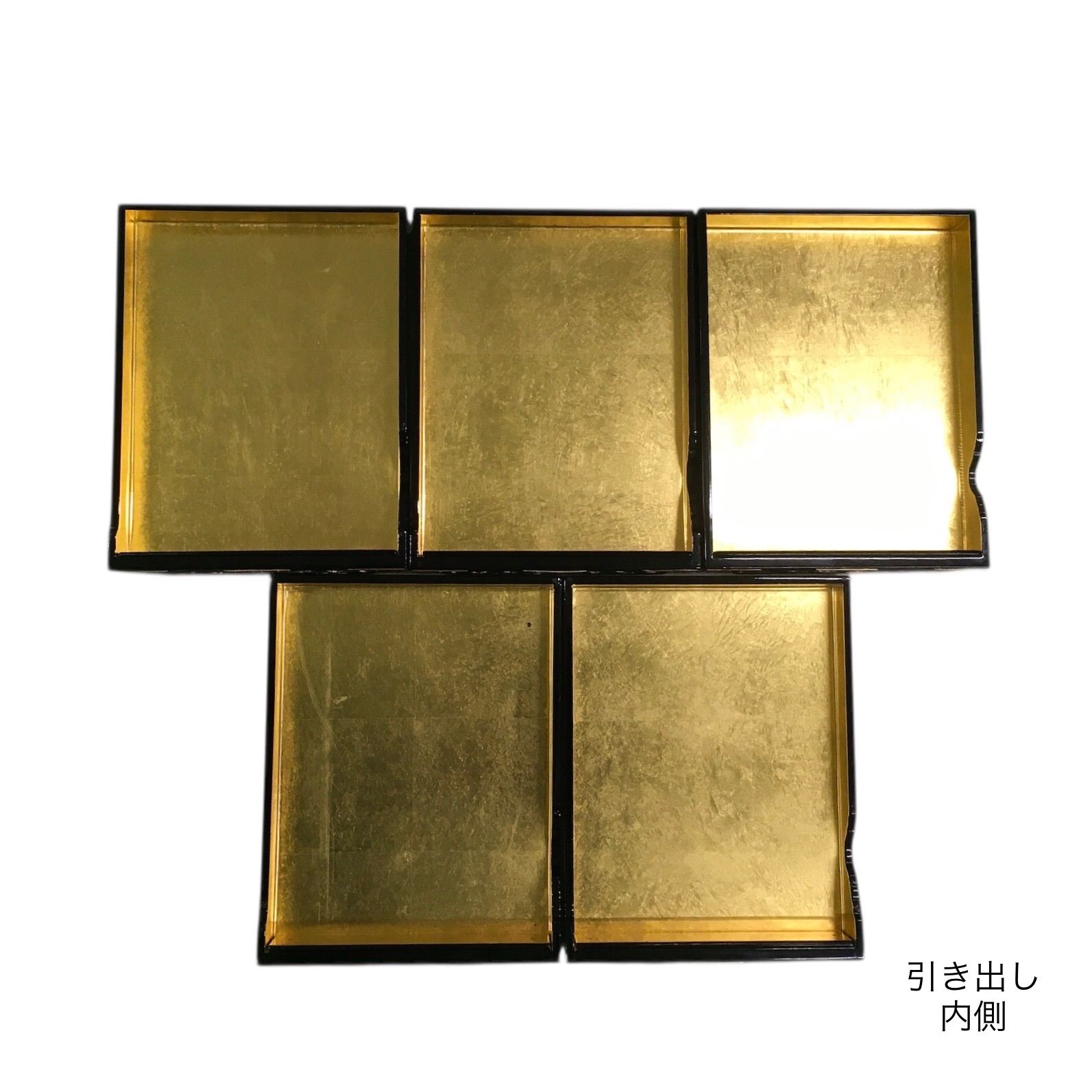  御文箱 引き出し付き五帖入 内部金箔 抱き牡丹の紋 真宗大谷派 東 仏具 その他 仏壇 仏具