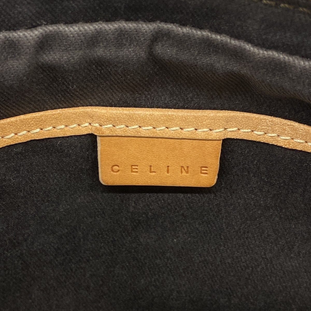 6ad3227】セリーヌ ハンドバッグ マカダム PVC ブラウン ゴールド金具  