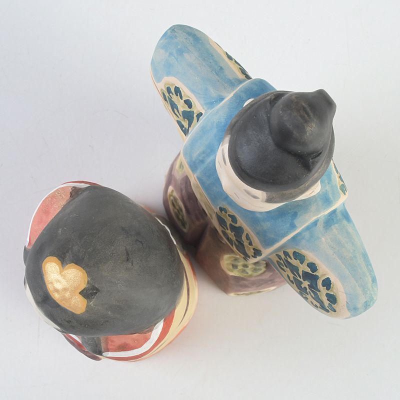 日展作家 北岡秀雄作 北秀窯 伝之雛 茜 立雛 雛人形 共箱 N S616