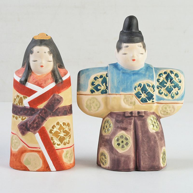 日展作家 北岡秀雄作 北秀窯 伝之雛 茜 立雛 雛人形 共箱 N S616