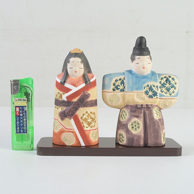 日展作家 北岡秀雄作 北秀窯 伝之雛 茜 立雛 雛人形 共箱 N S616